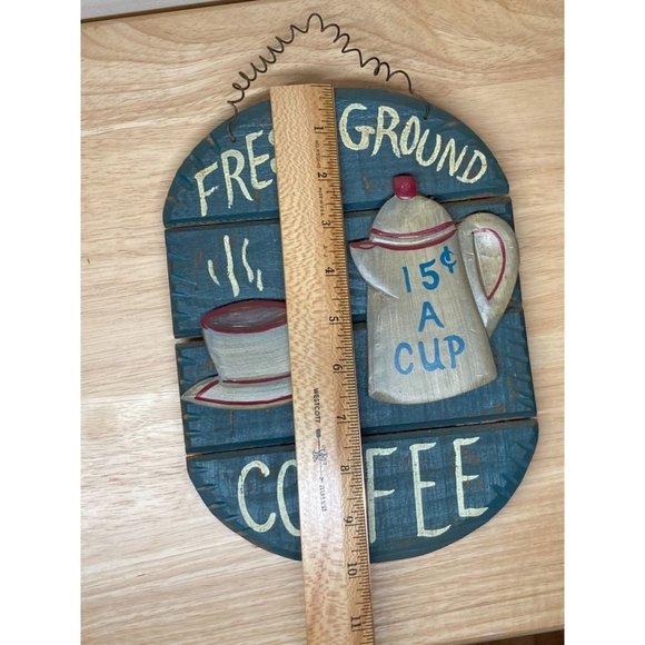 Fresh Ground Coffee Wooden Sign - Picture 3 of 3